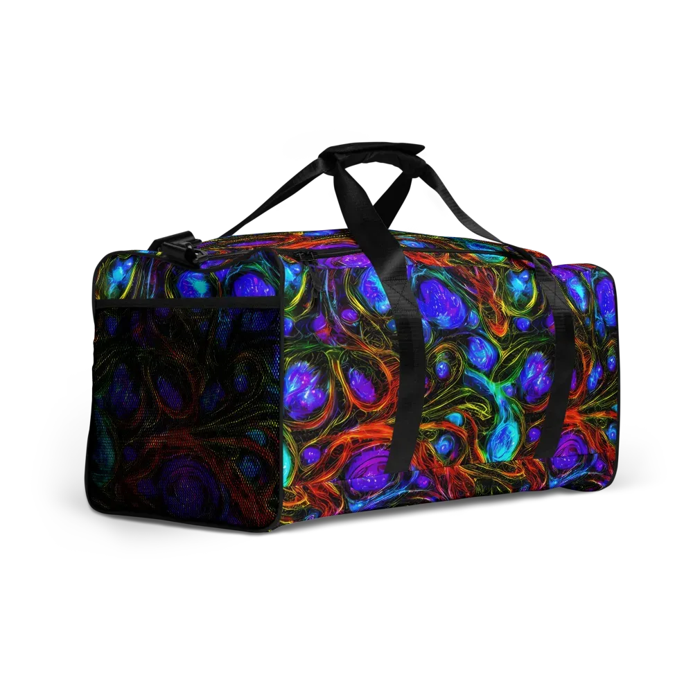 Neon Wildflower on Duffle Bag — Right Front