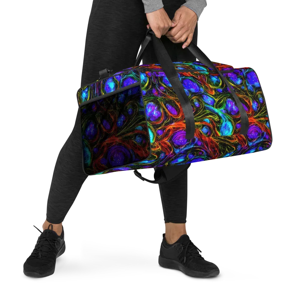 Neon Wildflower on Duffle Bag — Right Front