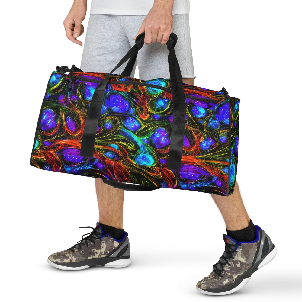 Neon Wildflower on Duffle Bag — Front