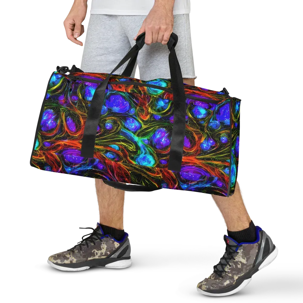 Neon Wildflower on Duffle Bag — Front