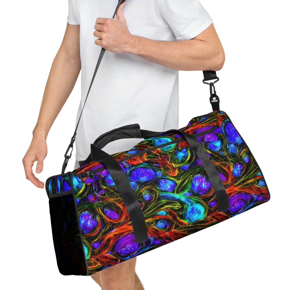 Neon Wildflower on Duffle Bag — Right Front