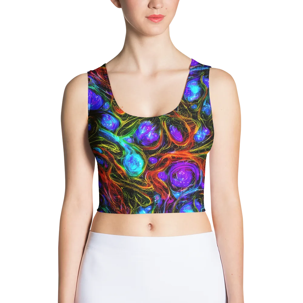 Neon Wildflower on Crop Top — Front