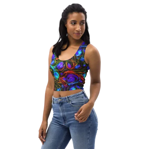 Neon Wildflower on a Crop Top