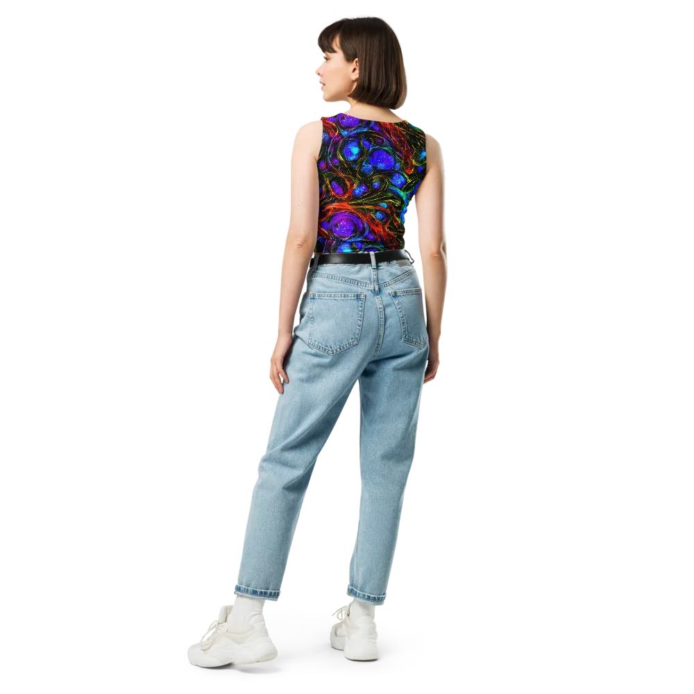 Neon Wildflower on Crop Top — Back