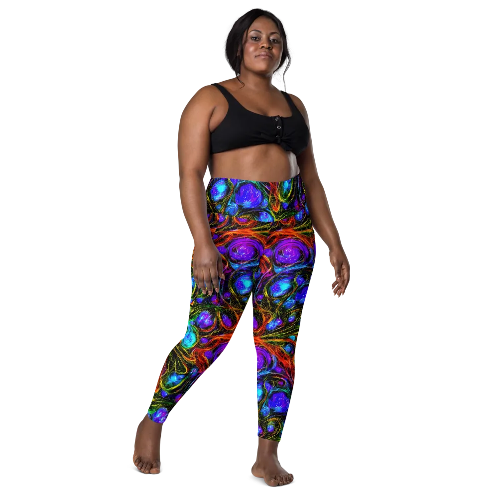 Neon Wildflower on Leggings with Pockets — Front