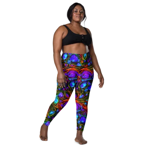 Neon Wildflower on a Leggings with Pockets