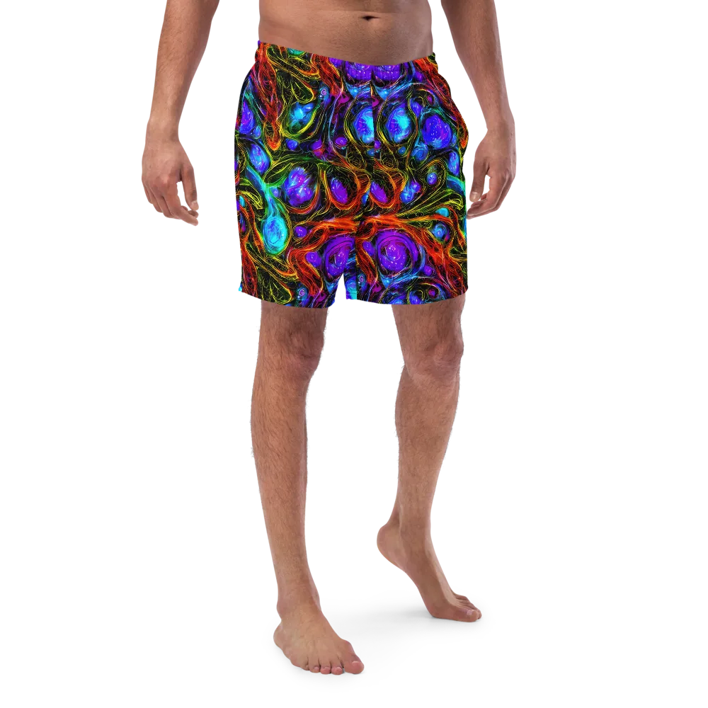 Neon Wildflower on Swim Trunks — Front