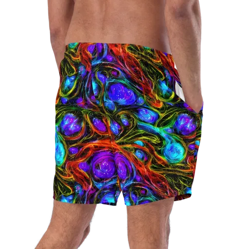 Neon Wildflower on a Swim Trunks