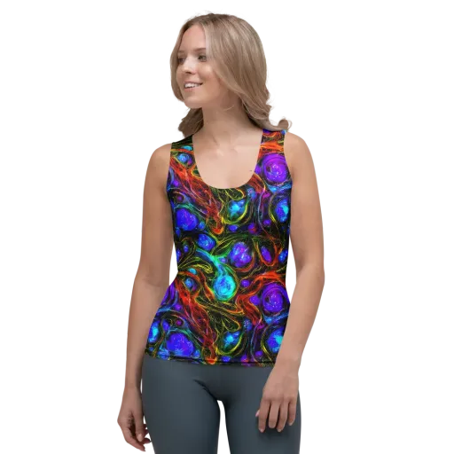 Neon Wildflower on a Women's Tank Top
