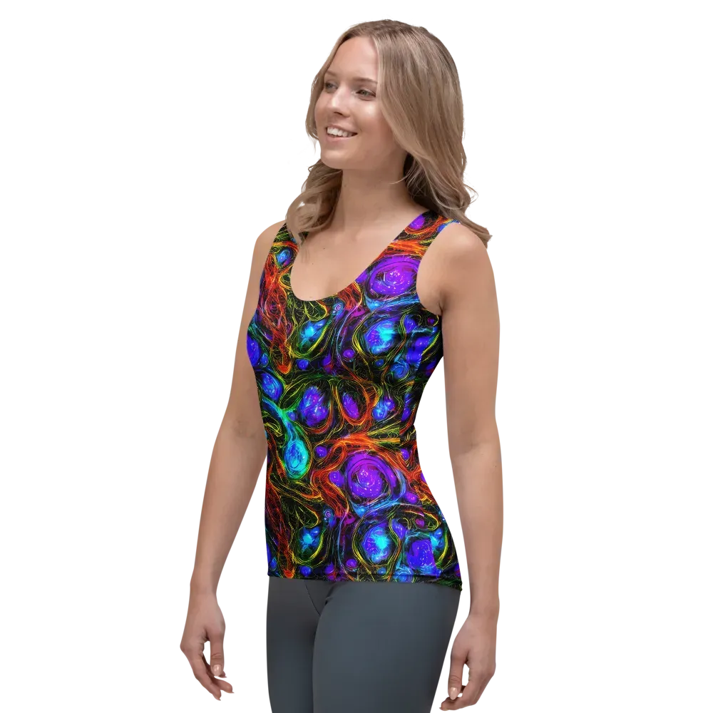 Neon Wildflower on Women's Tank Top — Left Front