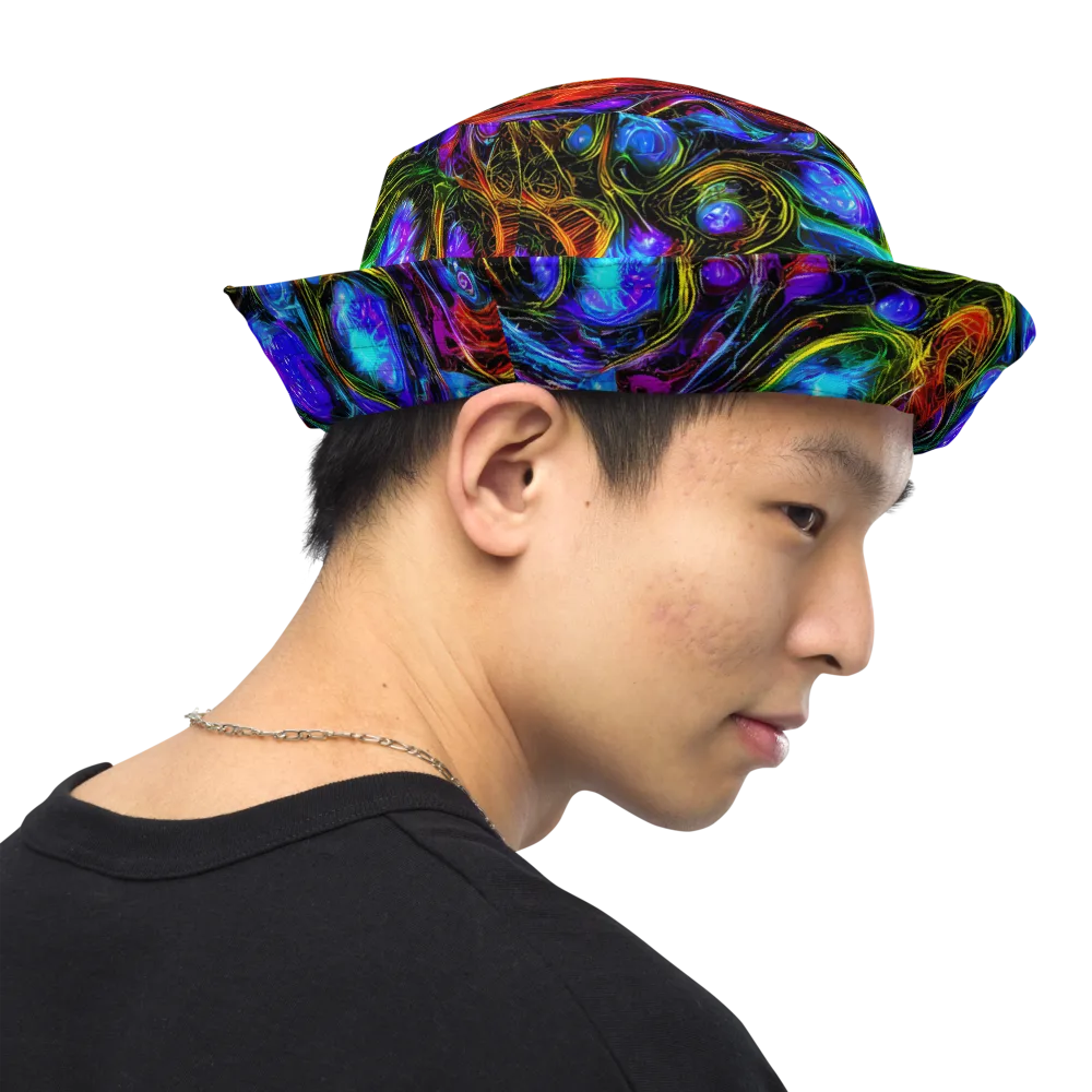 Neon Wildflower on Reversible Bucket Hat — Right Outside