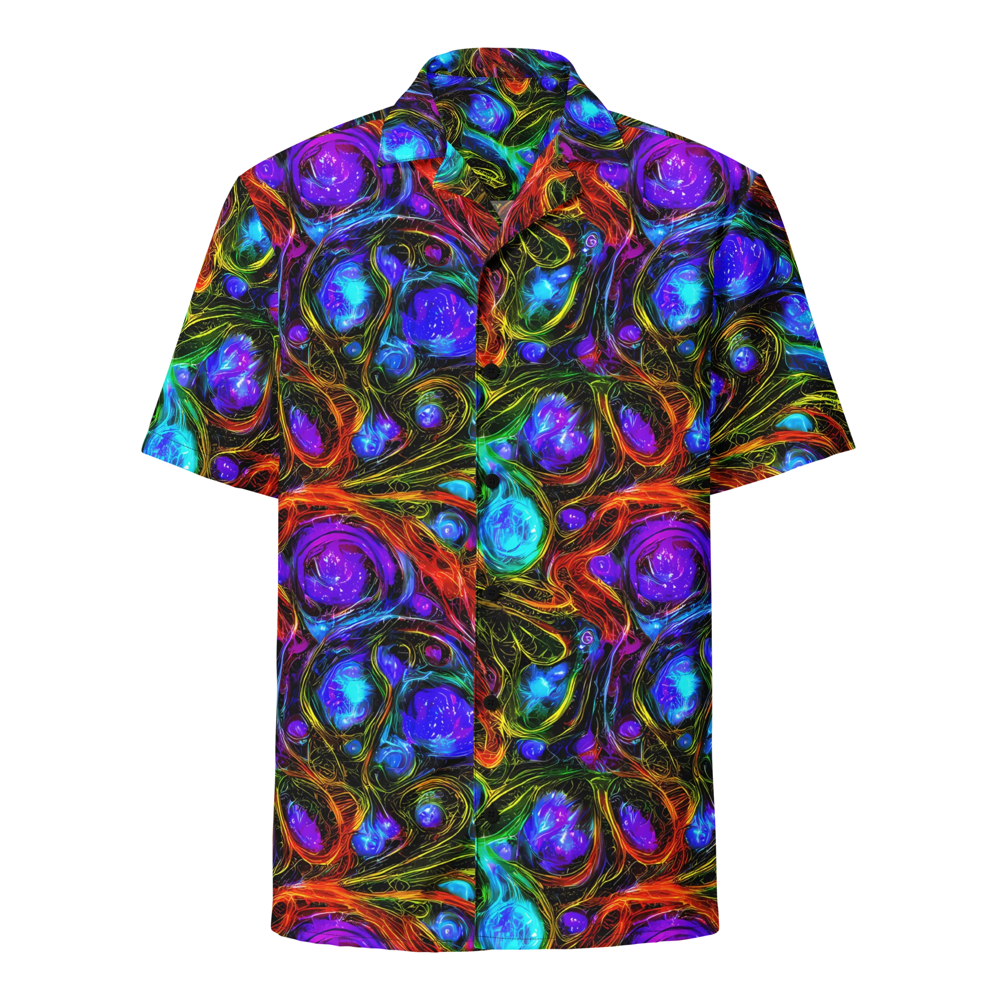 Neon Wildflower on Button Shirt — Front
