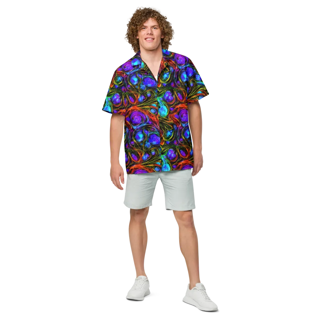 Neon Wildflower on Button Shirt — Front