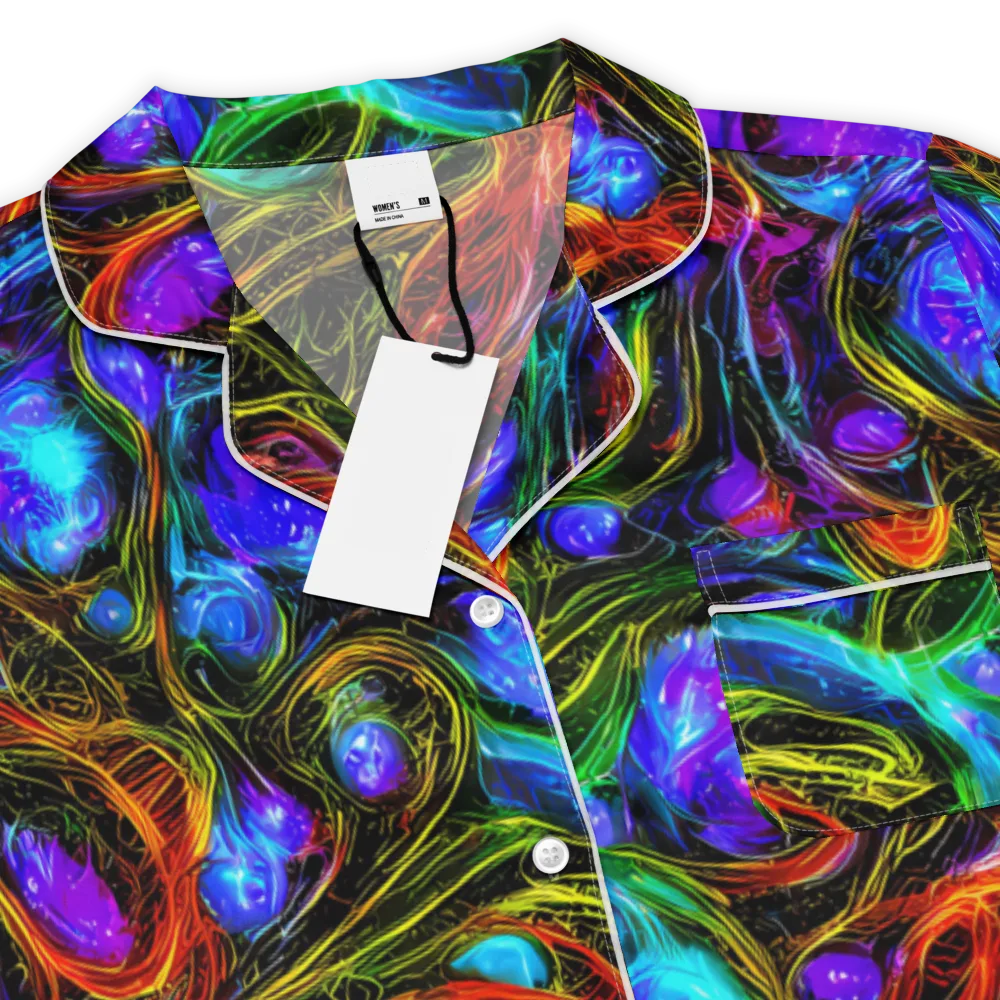 Neon Wildflower on Women's Short Sleeve Pajama Top — Product details