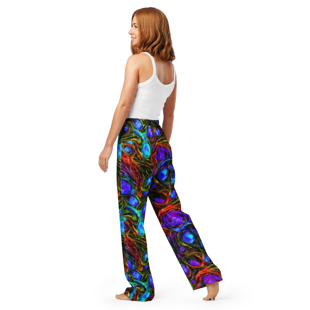 Neon Wildflower on Women's Pajama Pants — Back