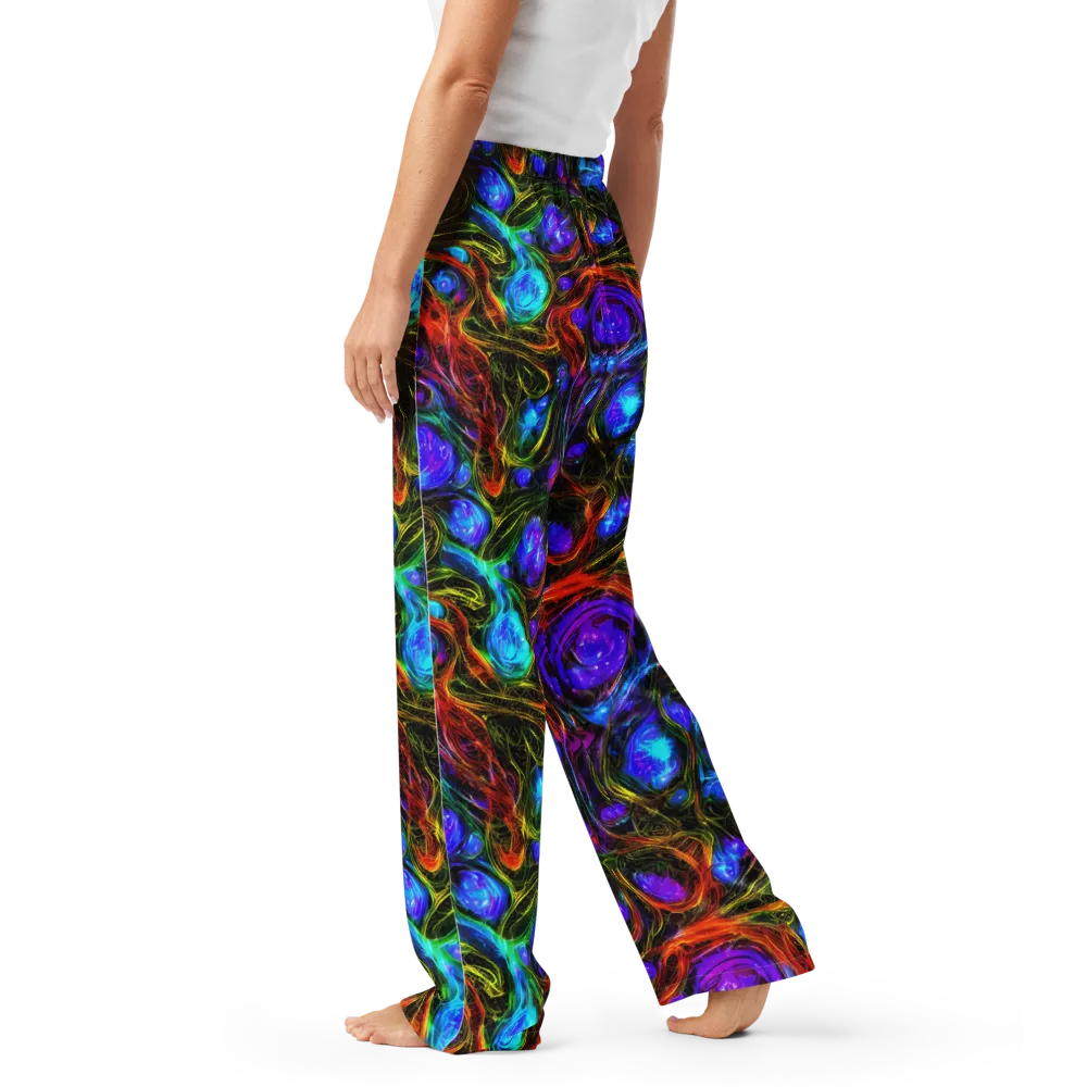 Neon Wildflower on Women's Pajama Pants — Left