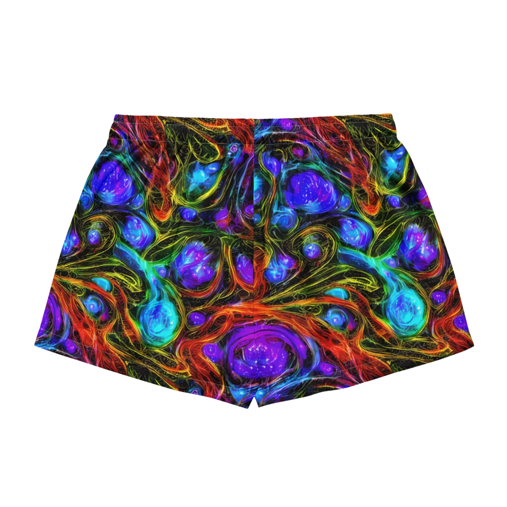 Neon Wildflower on Women's Pajama Shorts — Back