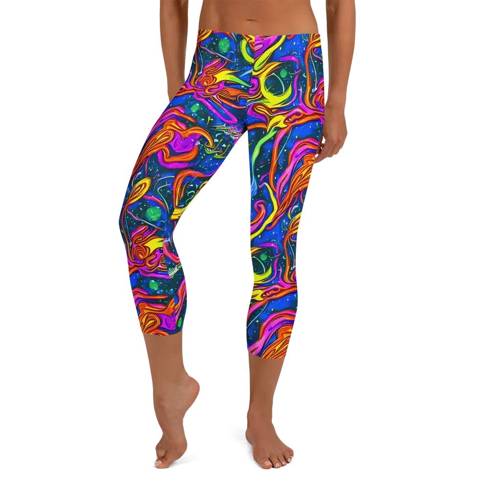 Galaxy Groove on Capri Leggings — Front