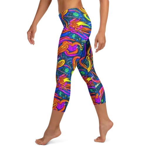 Galaxy Groove on a Capri Leggings