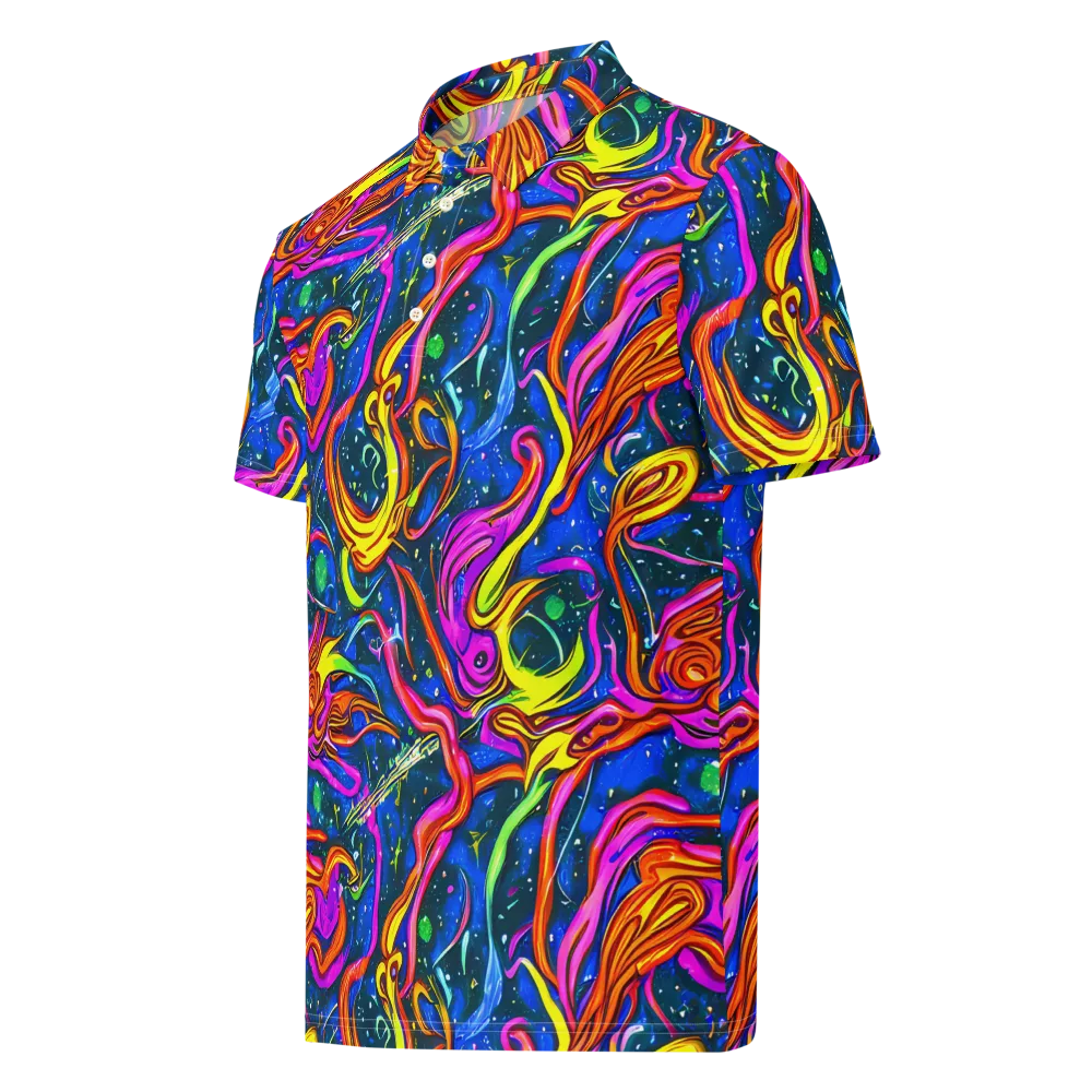 Galaxy Groove on Men's Slim Fit Polo Shirt — Left Front