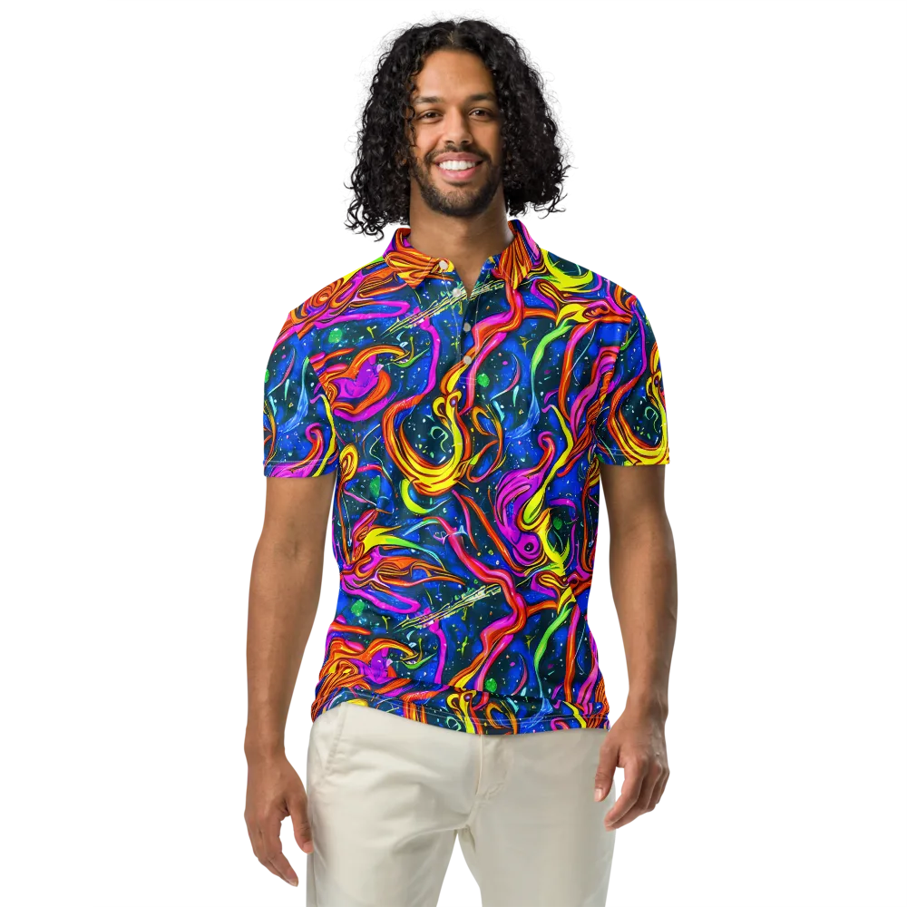 Galaxy Groove on Men's Slim Fit Polo Shirt — Front