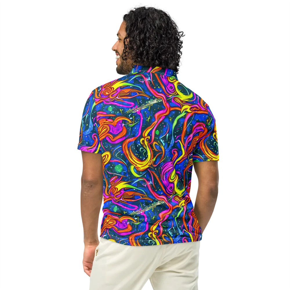 Galaxy Groove on Men's Slim Fit Polo Shirt — Back