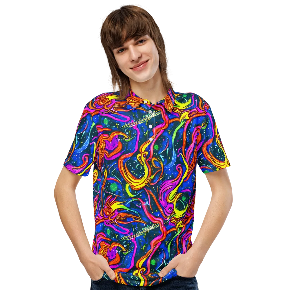 Galaxy Groove on Men's Slim Fit Polo Shirt — Front
