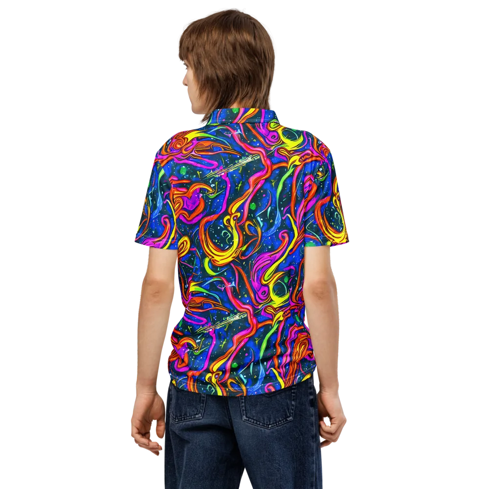 Galaxy Groove on Men's Slim Fit Polo Shirt — Back