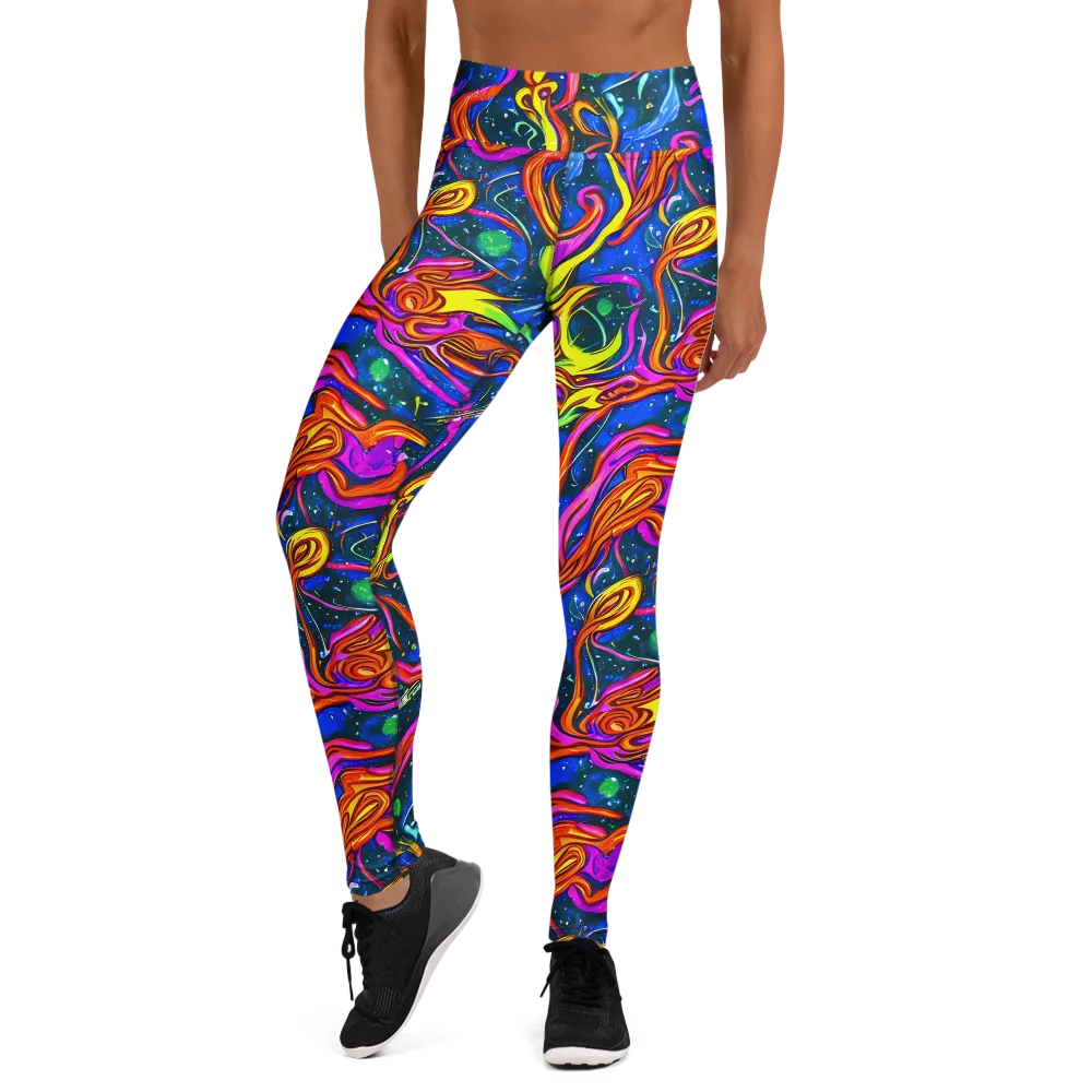 Galaxy Groove on Yoga Leggings — Front