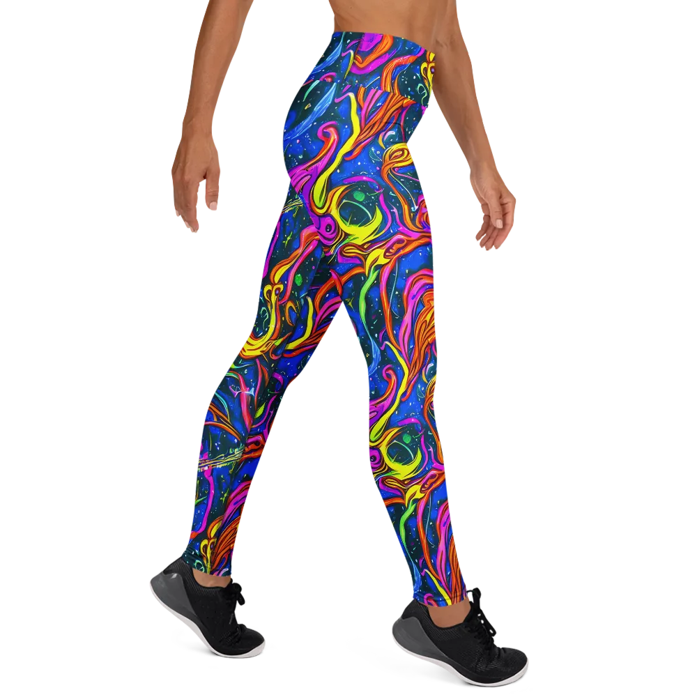 Galaxy Groove on Yoga Leggings — Right