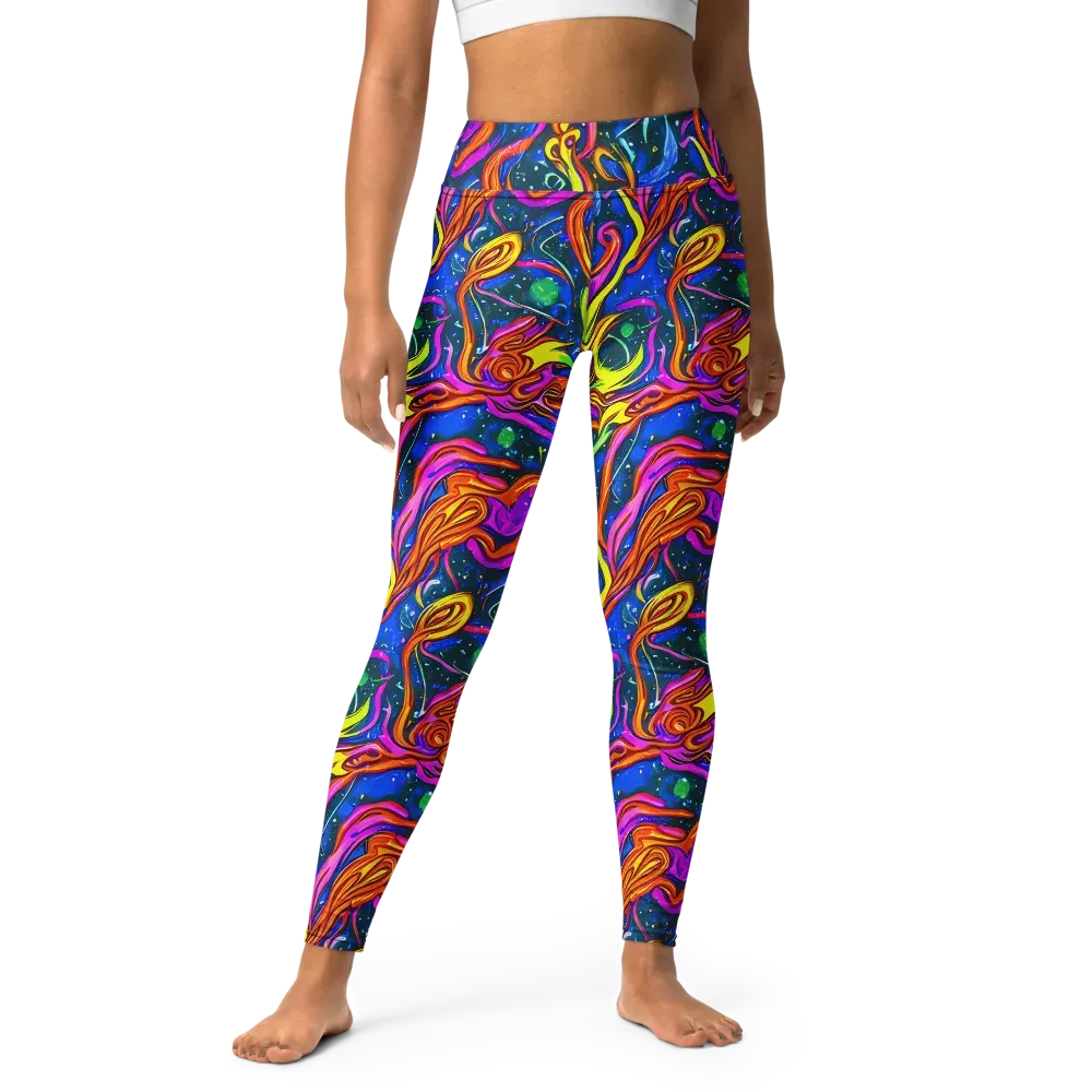 Galaxy Groove on Yoga Leggings — Front