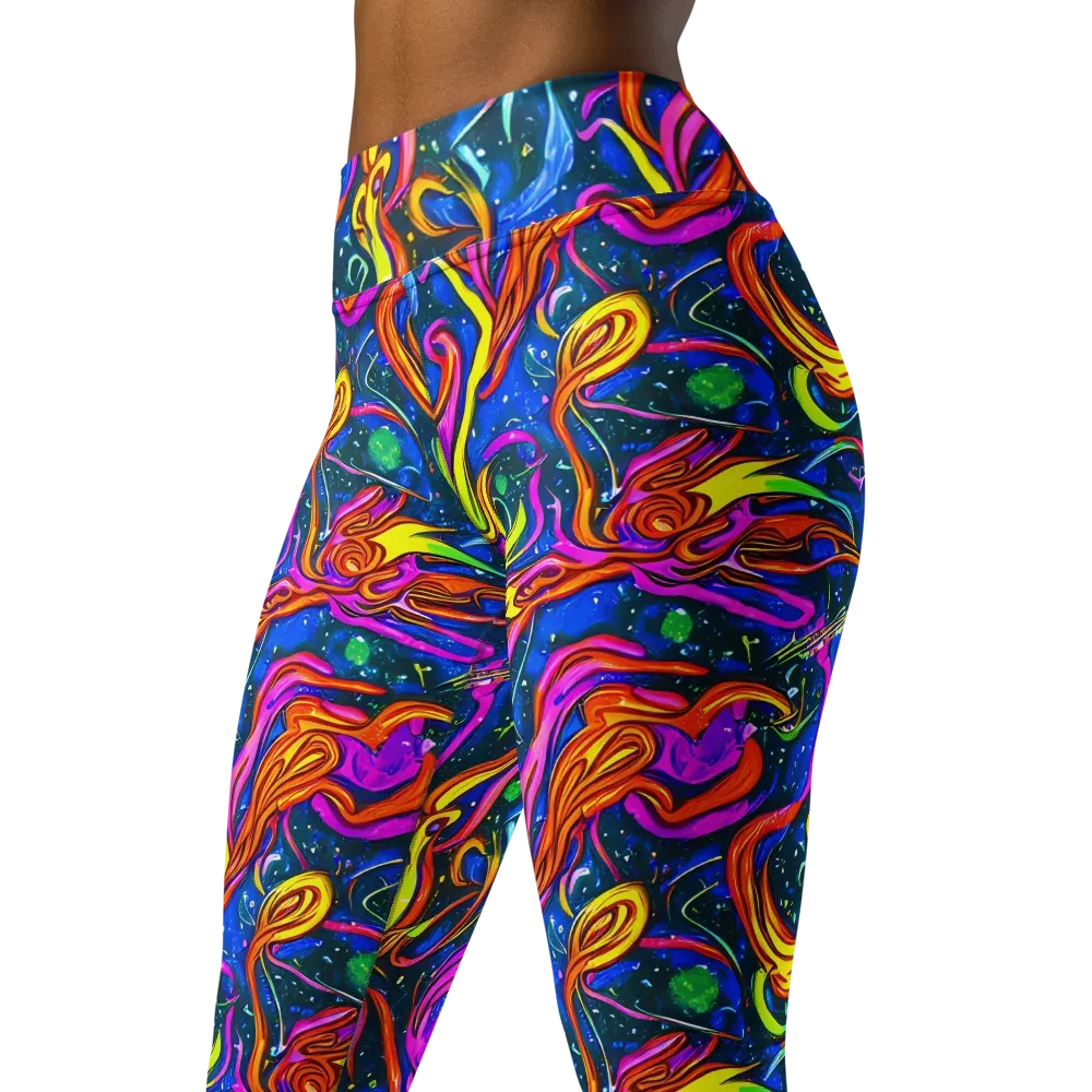 Galaxy Groove on Yoga Leggings — Left Front