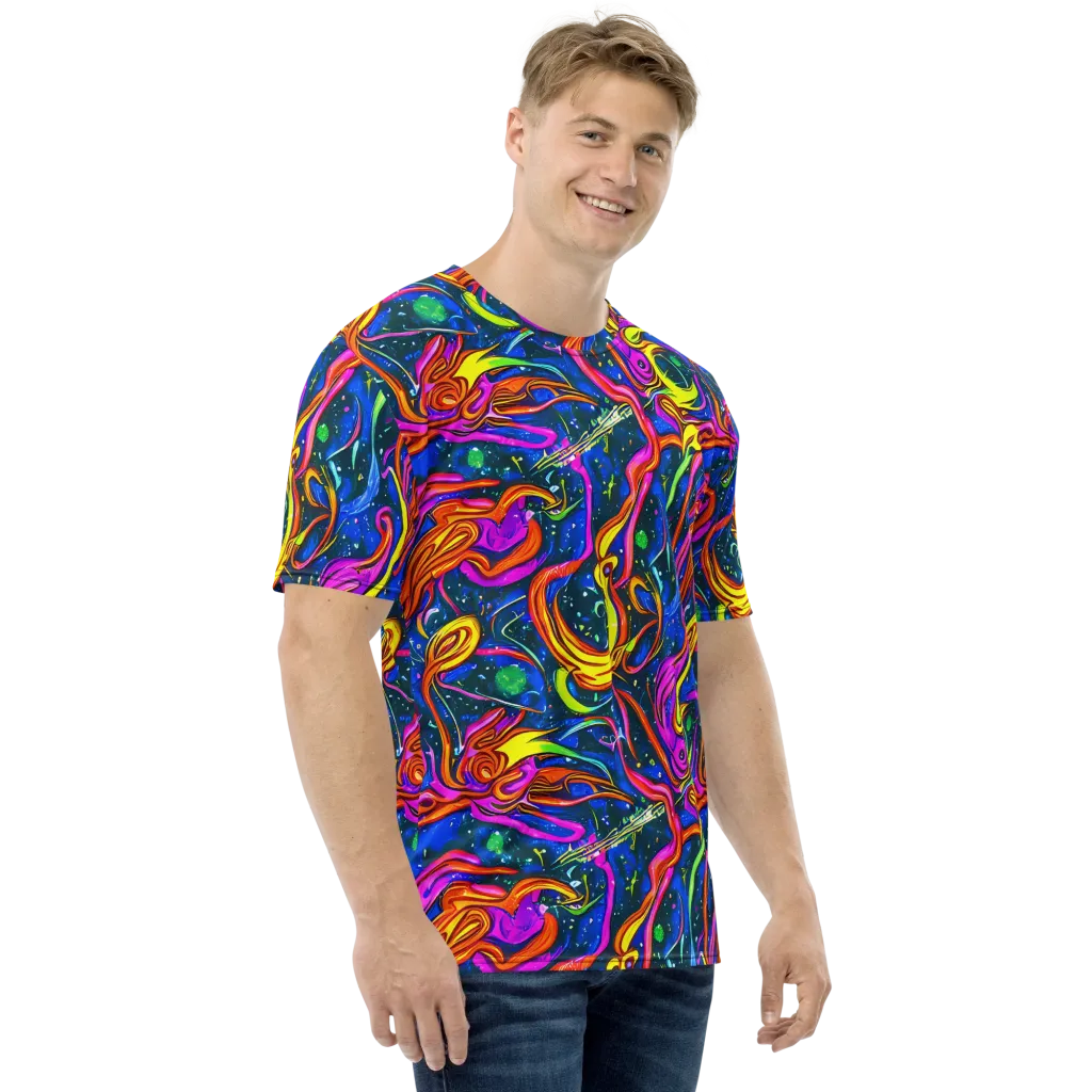 Galaxy Groove on Men's Crew Neck T-Shirt — Right