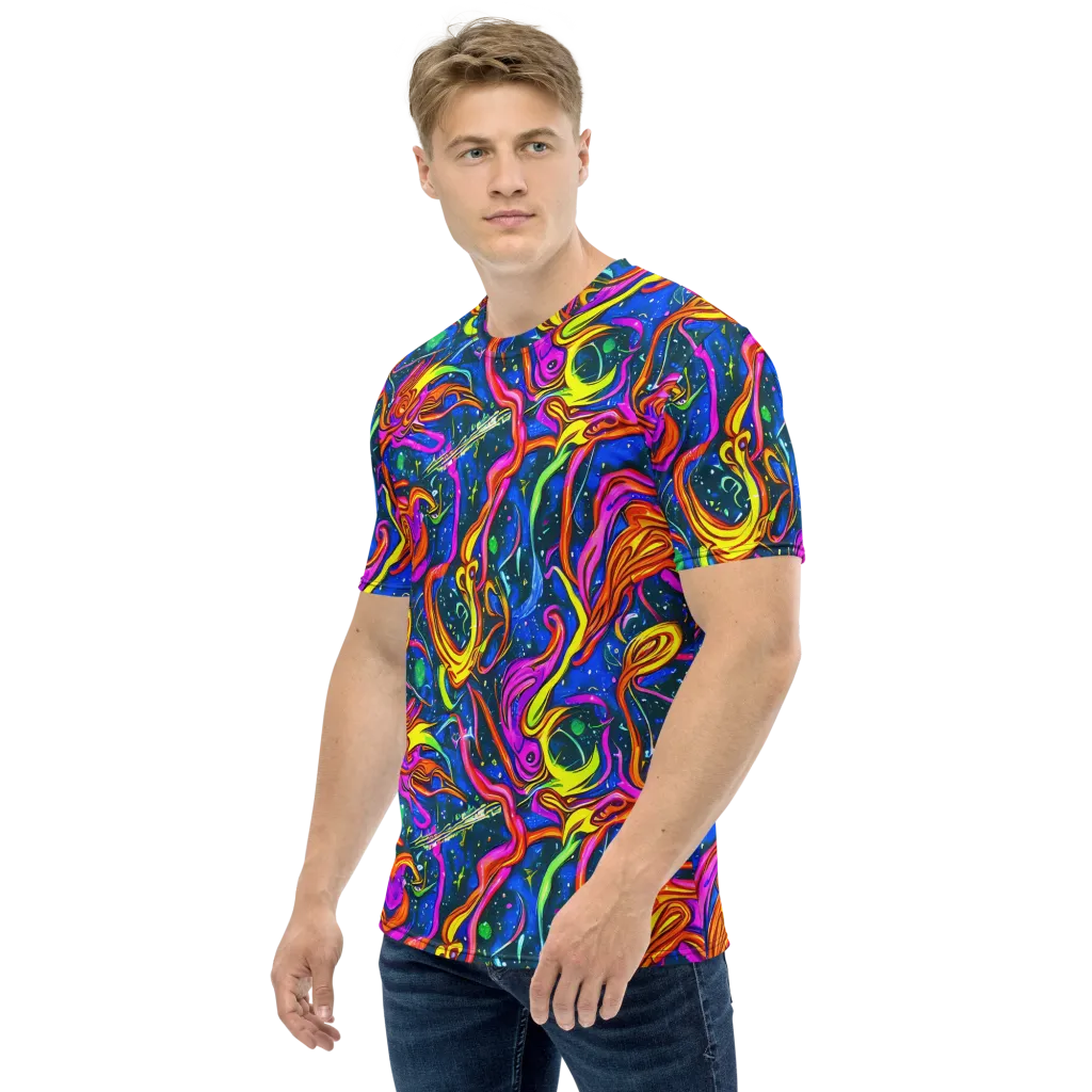Galaxy Groove on Men's Crew Neck T-Shirt — Left