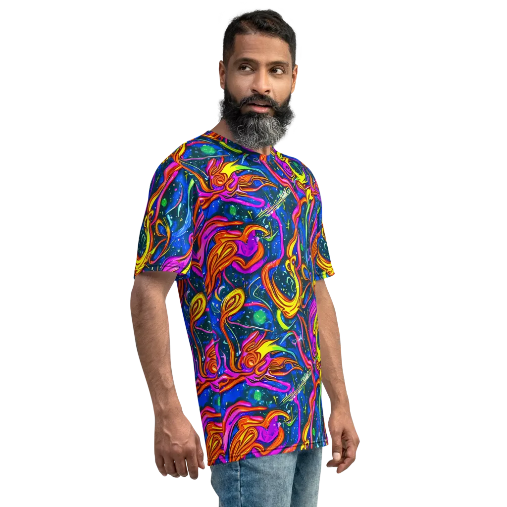 Galaxy Groove on Men's Crew Neck T-Shirt — Right
