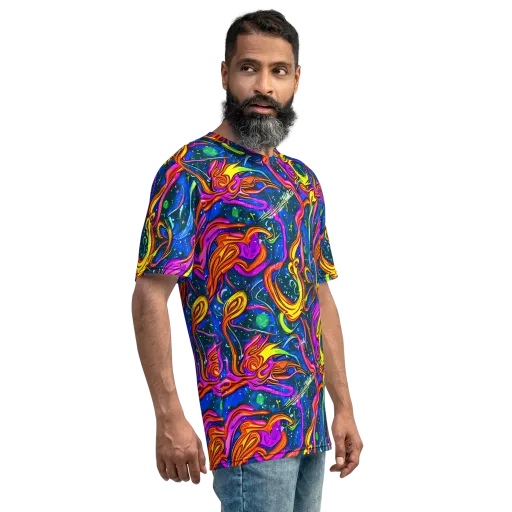 Galaxy Groove on a Men's Crew Neck T-Shirt