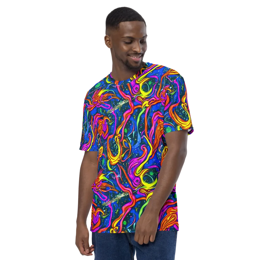 Galaxy Groove on Men's Crew Neck T-Shirt — Left