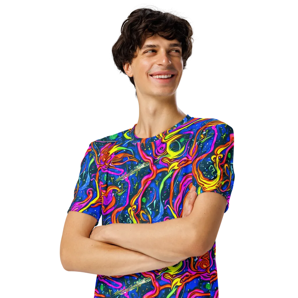 Galaxy Groove on Men's Crew Neck T-Shirt — Left Front