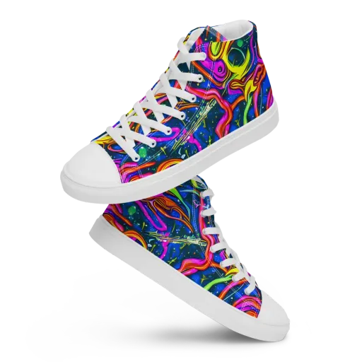 Galaxy Groove on a Men's High Top Canvas Shoes