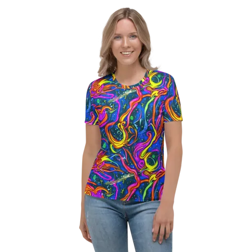 Galaxy Groove on a Women's Crew Neck T-Shirt