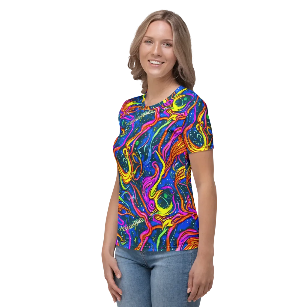 Galaxy Groove on Women's Crew Neck T-Shirt — Left