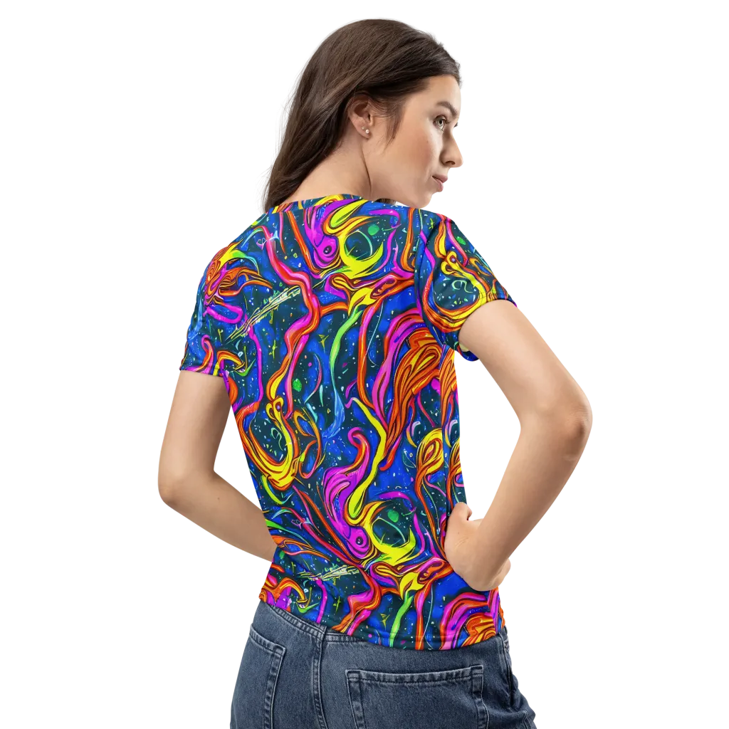 Galaxy Groove on Women's Crew Neck T-Shirt — Back