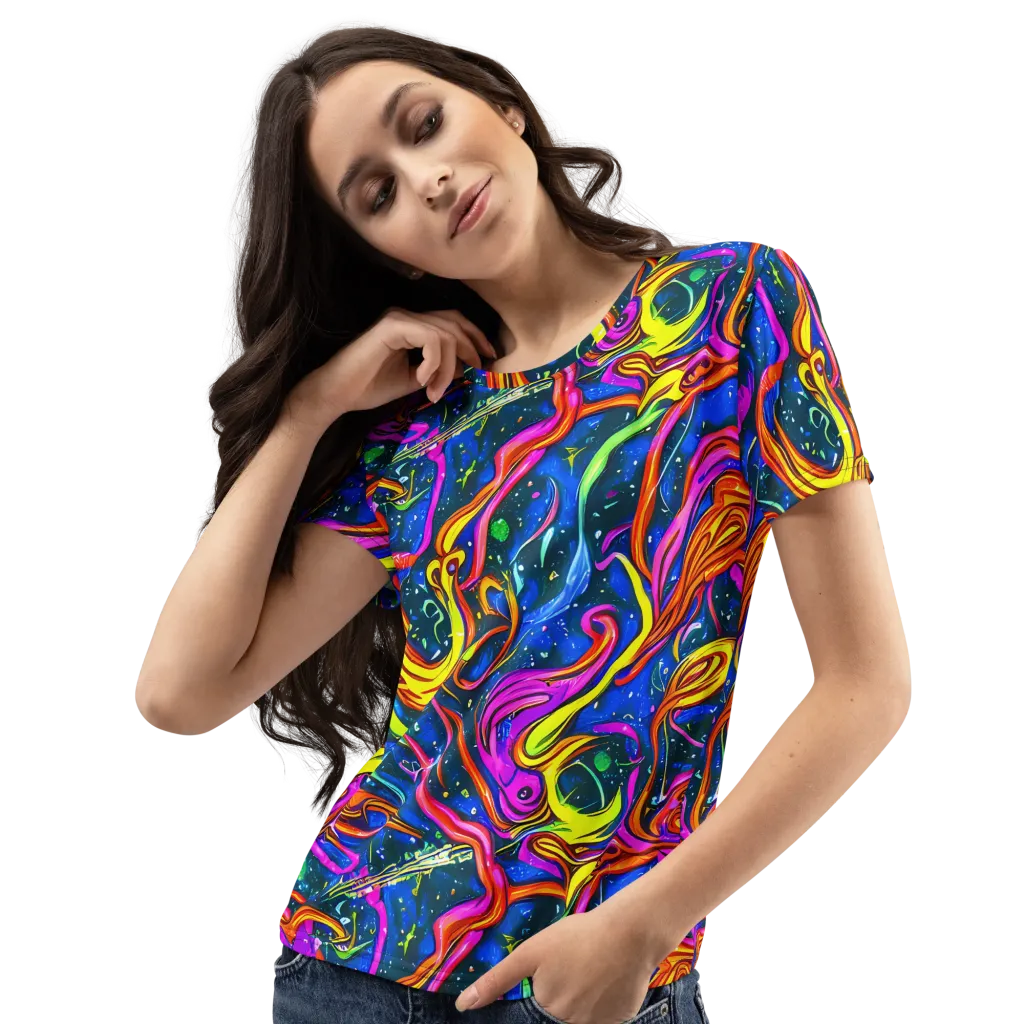 Galaxy Groove on Women's Crew Neck T-Shirt — Left Front