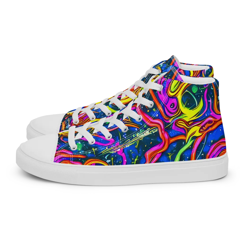 Galaxy Groove on Women's High Top Canvas Shoes — Left