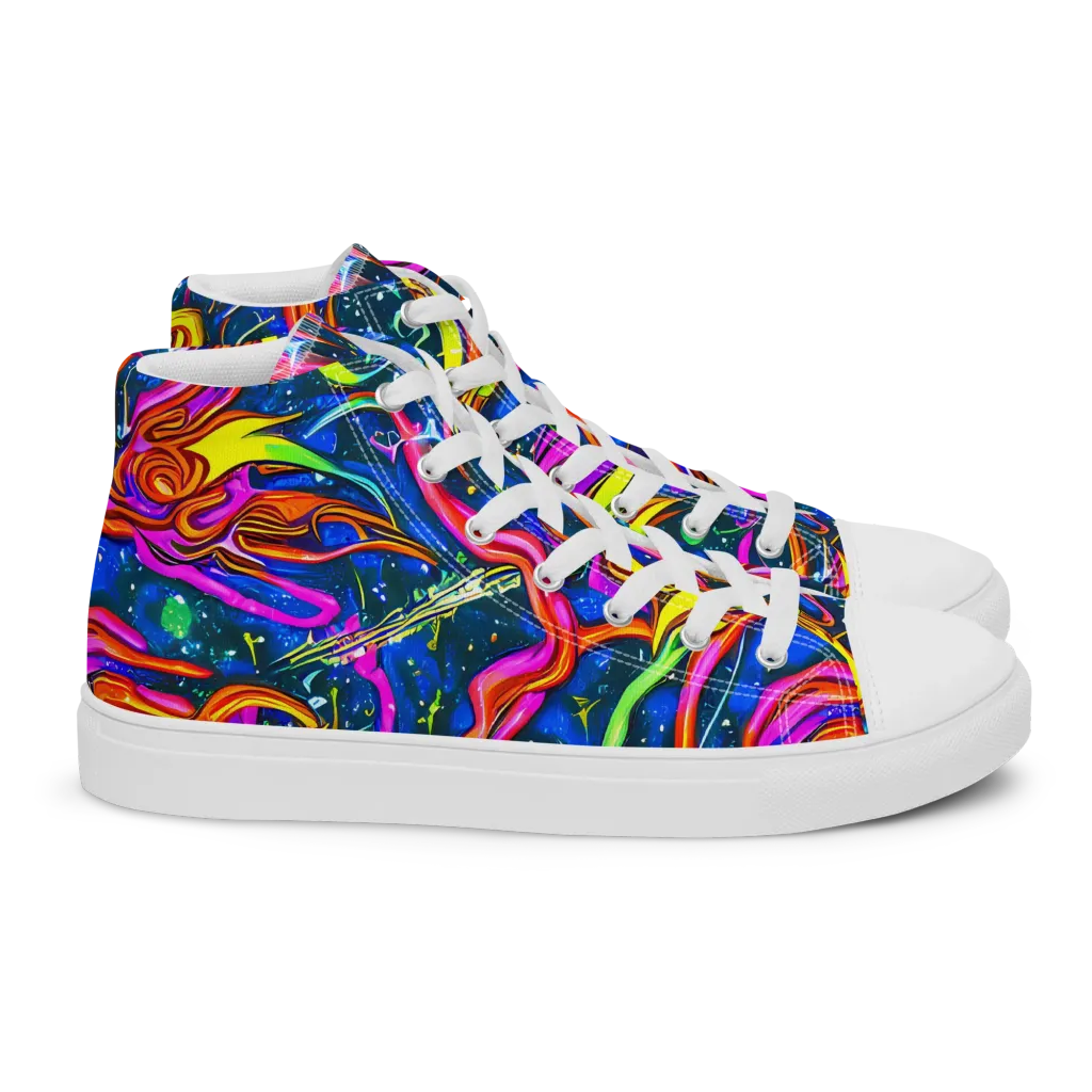 Galaxy Groove on Women's High Top Canvas Shoes — Right