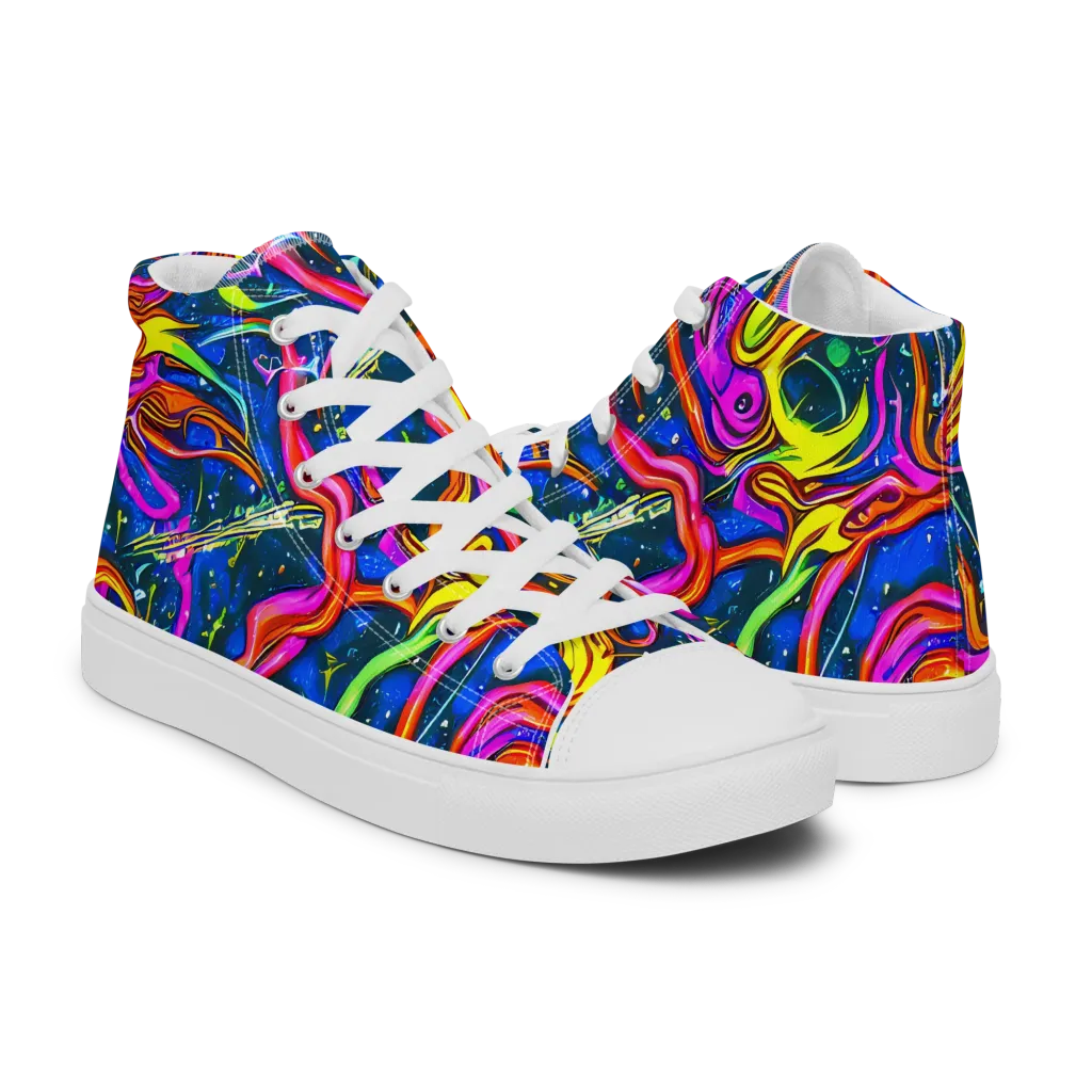 Galaxy Groove on Women's High Top Canvas Shoes — Right