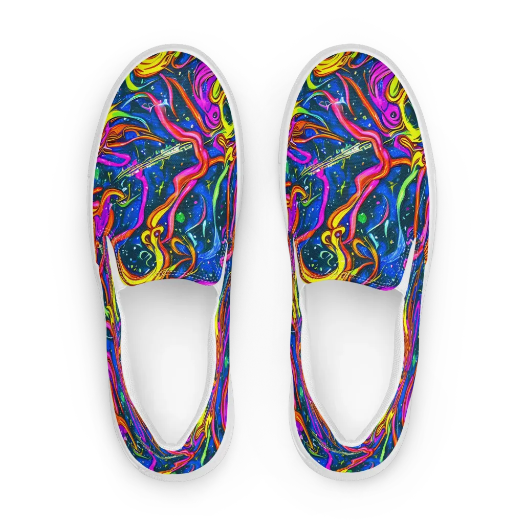 Galaxy Groove on Men's Slip-On Canvas Shoes — Front