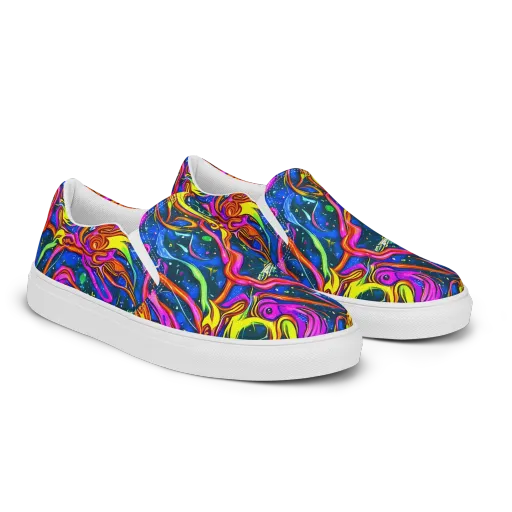 Galaxy Groove on a Men's Slip-On Canvas Shoes
