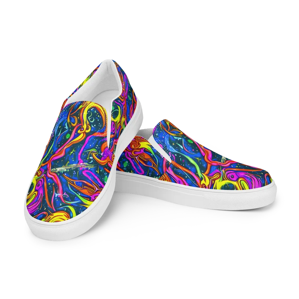Galaxy Groove on Men's Slip-On Canvas Shoes — Left Front