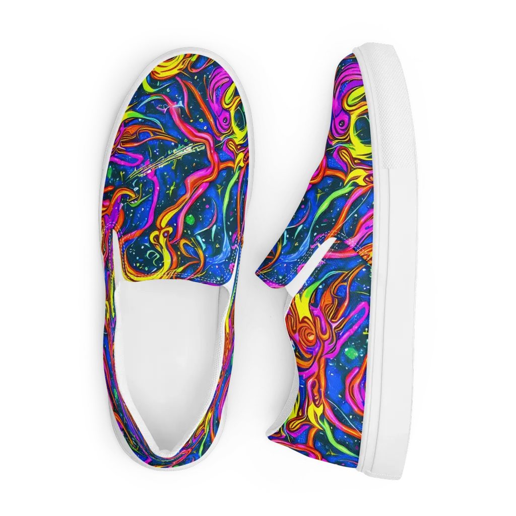 Galaxy Groove on Men's Slip-On Canvas Shoes — Front